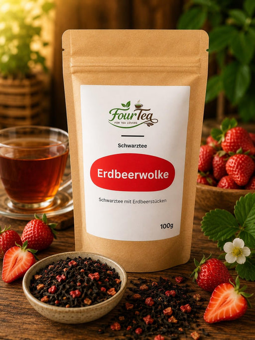 Erdbeerwolke - Schwarztee mit Erdbeerstücken 100g