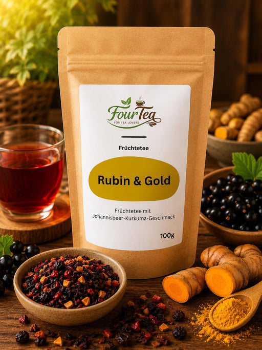 Rubin und Gold - Früchtetee mit Johannisbeeren-Kurkuma-Geschmack 100g