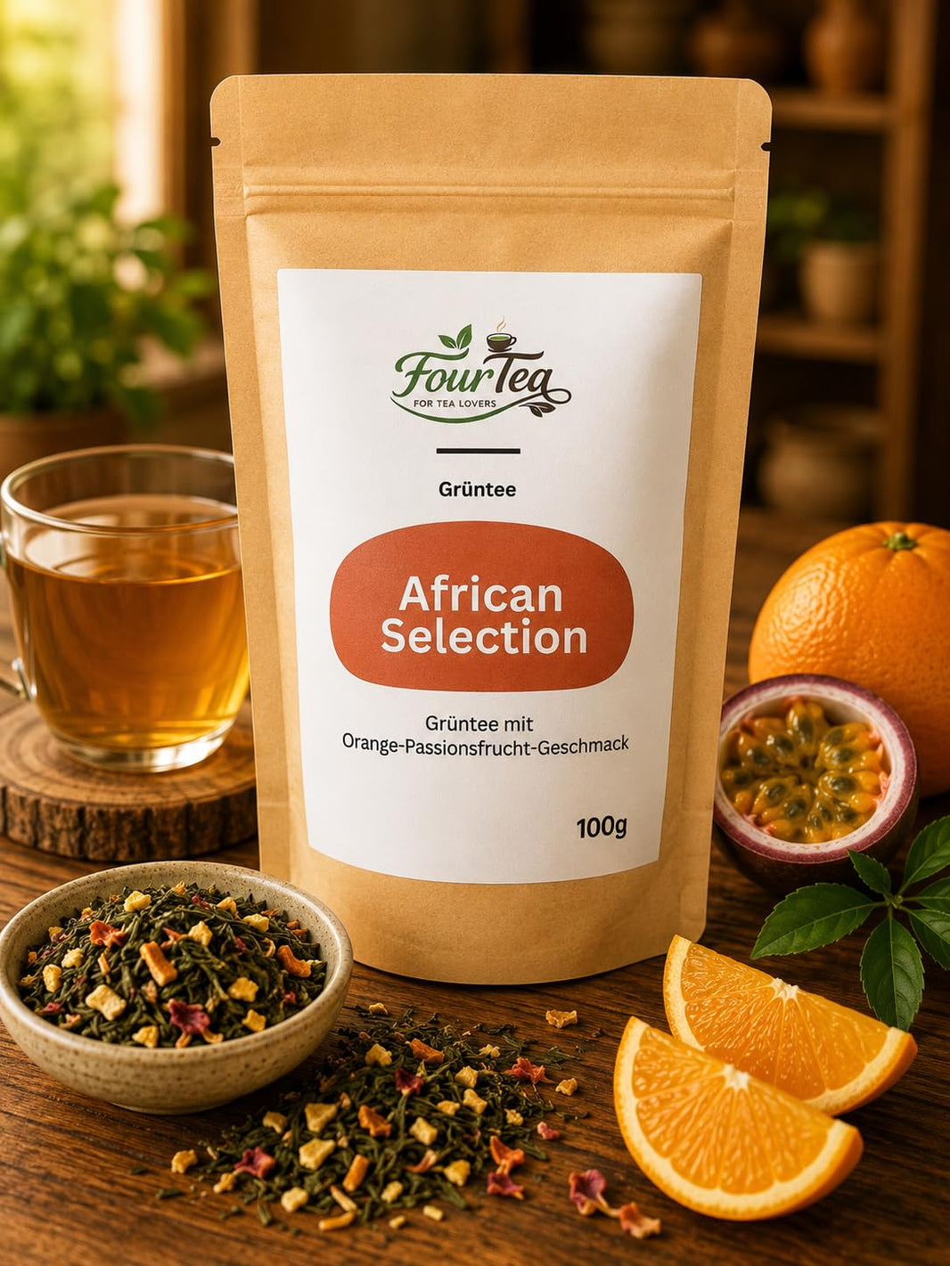 image African Selection - Grüner Tee mit Orange-Passionsfrucht-Geschmack 100g